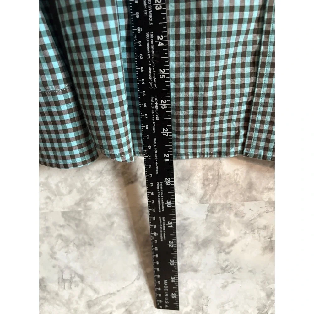 Banana Republic Slim‎ Fit Mens Medium Button Down Shirt Gingham Snap Button